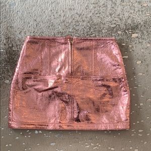 For love & lemons pink metallic mini skirt